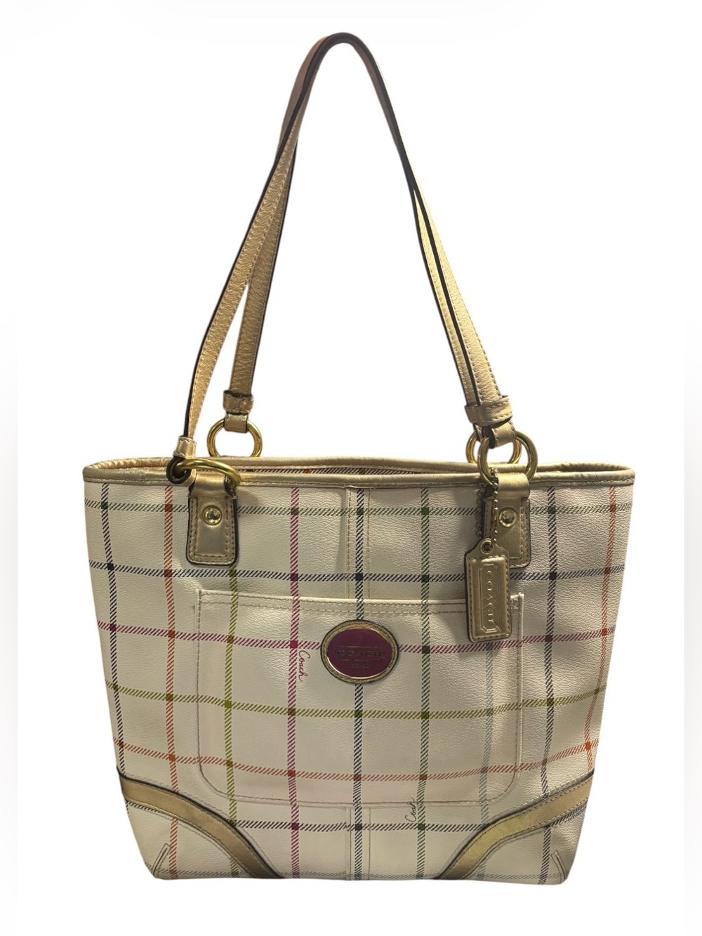 Coach Heritage Tattersall Plaid Hand Bag